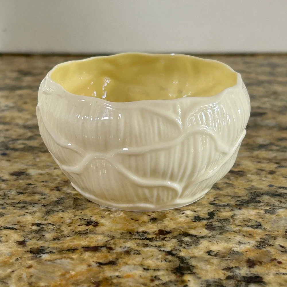 Belleek Neptune Open Sugar Bowl 3.25